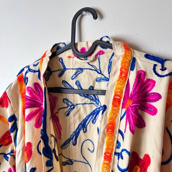 Cotton Kimono Embroidered jacket, Bath robes, wrap dress - Picture 3 of 4